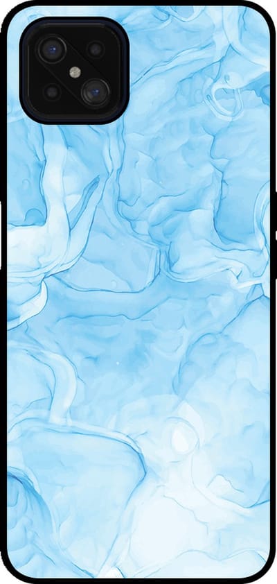 Smartphonica Telefoonhoesje Geschikt voor Oppo A92s / Reno4 Z 5G met marmer opdruk - TPU backcover case marble design - Lichtblauw geschikt voor Oppo A92s;Oppo Reno4 Z 5G