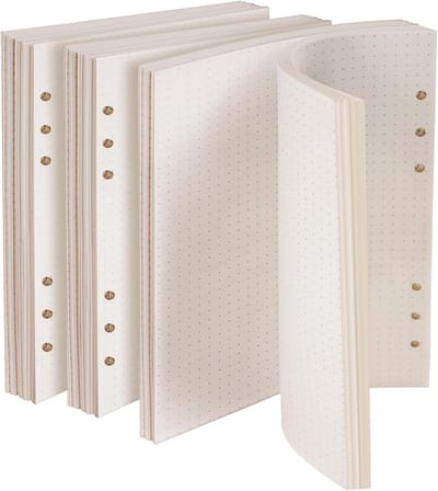 A5 Losse Blad Perforeerbare Papier, 140 Pagina's Gestippeld Navullingen voor 6-Gat Ringband, Planner Invoegen en Organizers voor Notitieboek en Dagboek