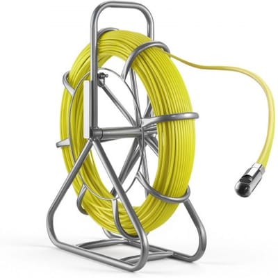 VEVOR glasvezel kabelhaspel 100 m Ø6,3 mm glasvezelstang, trekveer met standaard, kabeltrekhulp met markeringen, kabelinrijger, kabeltrekker voor muren en elektrische installatiebuizen, niet-geleidend