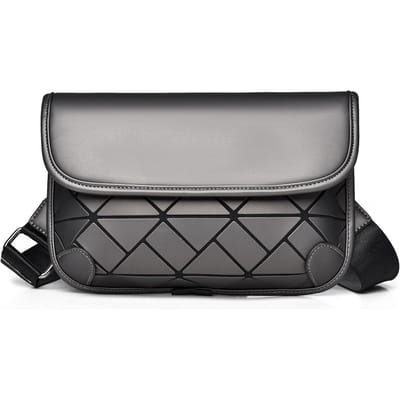 Street Fashion Crossbodytas voor Mannen, High-end Diamantvormige Enkelschalige Tas, Grote Capaciteit, Gepersonaliseerde en Modieuze Borsttas grijze kleur