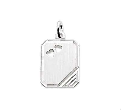 Zilver Gerhodineerde Graveerhanger hartjes gediamanteerd 1304639