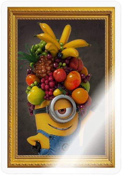 Minions Stuart Schilderen Met Fruit Sticker Maat S (max. 10 x 10cm)
