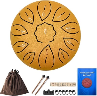 Stalen Tongtrommel - Percussie Instrument - Muziek Meditatie - 11 Natuurlijke Schalen - 6 Inch - Meerblauw