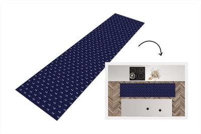 Keukenloper - Loper keuken - Patroon - Strand - Zee - Anker - 200x50 cm - Keukenloper vinyl
