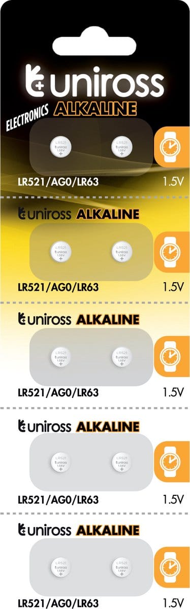 Uniross Alkaline Coin Cells AG0 10 pack