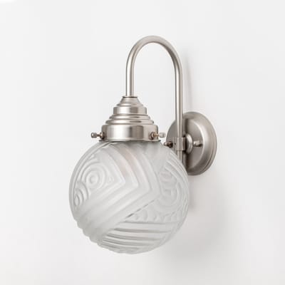 Wandlamp Nouveau Romance Geëtst Meander Matnikkel - Art Deco Trade