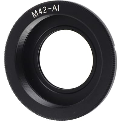 Adaptateur d'objectif M42-AI pour objectif à vis M42 vers boîtier d'appareil photo à monture AI Alliage Verre optique black