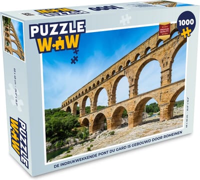Puzzel De indrukwekkende Pont du Gard is gebouwd door Romeinen - Legpuzzel - Puzzel 1000 stukjes volwassenen