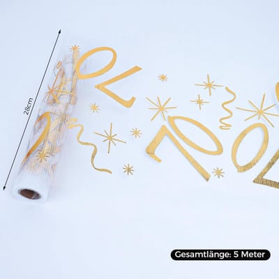 Dailygoods- Tafelloper Goud - Verjaardag Decoratie - Tafeldecoratie 70e Verjaardag - Polyester - 500 x 28 cm - Robuust en Duurzaam - Tafelkleed