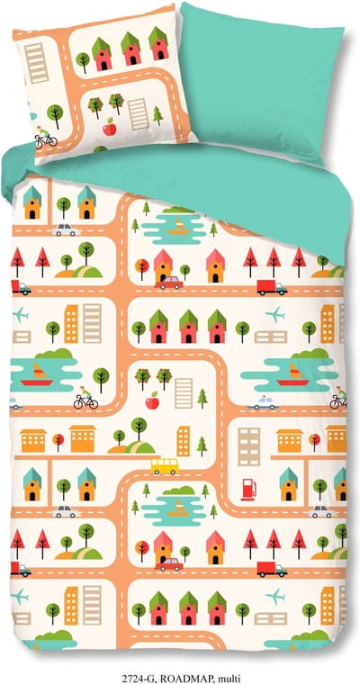 Good Morning Roadmap - Dekbedovertrek - Eenpersoons - 140x200/220 cm - Multi kleur