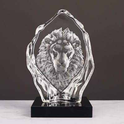 Premium Leeuwenkop Ornamenten Reliëf Kunstmatige Kristallen Ambachten Woonkamer Kantoor Boekenkast Tafelblad Decoratie Decoratie Decoratie