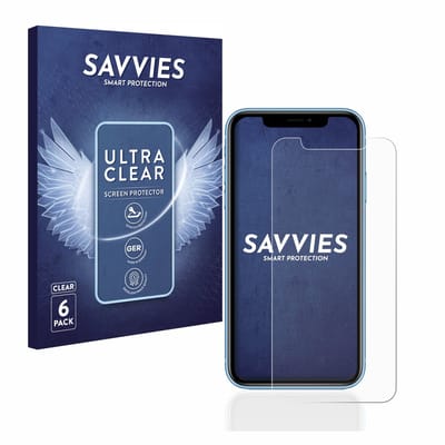 Savvies - Screenprotector voor Apple iPhone XR / 11 - Folie Beschermfolie transparant 6 Stuks