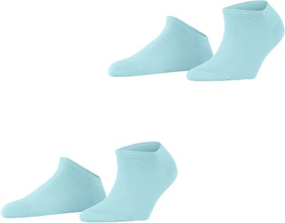 Esprit Uni 2-Pack kort eenkleurig katoen multipack sneakersokken enkelsokken dames blauw - maat 35-38