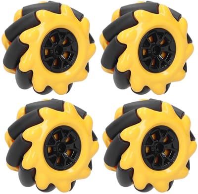 Dailygoody - Omnidirectioneel Wiel - Robot Onderdelen - Premium prestaties - Geel en Zwart - Aandrijfwielen - Geschikt voor DIY-projecten - 60 mm