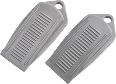 Deurstopper Set - Wiggen Blokkers - Deuren Open Houden - Antislip Rubber - 3 Stuks - Grijs