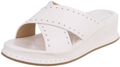 Dames sleehak slippers met studs en kruisband Mt:40