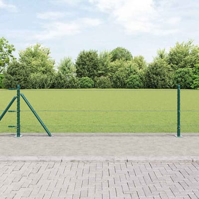 vidaXL - zeshoekig - gaashek - met - betonnen - voetstuk - 10 - x - 0,6 - m - Groen - Mesh