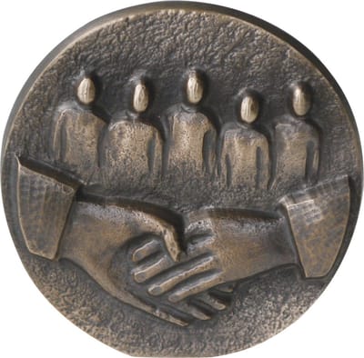 Plaket brons bedankt voor... - 8 cm - Echt brons 43 gram