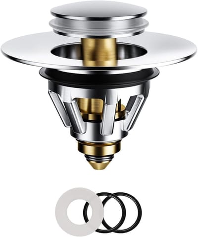 Basin Stop met Strainer en Pop Up Afvoerstopper voor 27-50mm Afvoeropeningen, RVS, Anti-verstopping, Ideaal voor Wastafels en Keukens