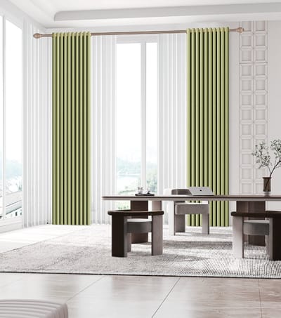 SB Line Kant en klaar Gordijn - Verduisterend - Met ringen - 300x260 cm - Groen