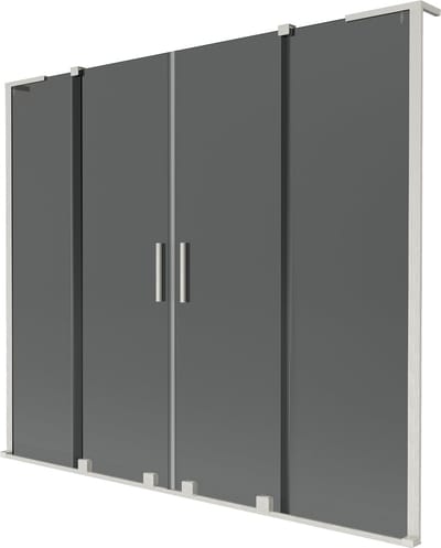 Mexen Velar L Duo badwand 2-delige schuifwand 170 x 150 , grafiet, geborsteld nikkel - 896-170-003-42-97