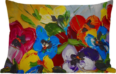 Buitenkussens - Olieverf - Schilderij - Bloemen - 60x40 cm - Weerbestendig