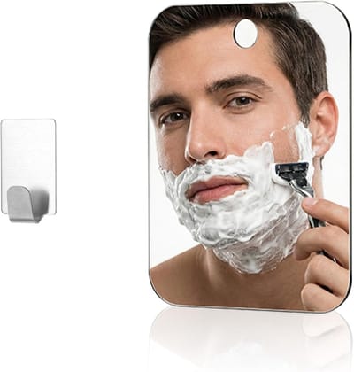 Verstelbare Anti-Fog Douche Spiegel voor Make-up en Reis, Shatterproof en Draagbaar, Ideaal voor Badkamer en Kamperen (13 x 17)