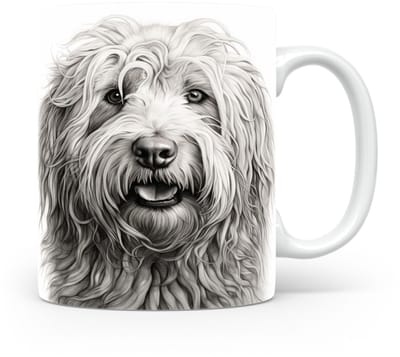 Mok Komondor Beker voor koffie of tas voor thee, cadeau voor dierenliefhebbers, moeder, vader, collega, vriend, vriendin, kantoor, opa, oma, hond, kerst, sinterklaas, verjaardag