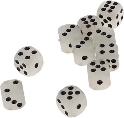 Witte Dobbelstenen Set - 10 Stuks - Dobbelsteen - Dobbelen - Dobbelstenenset Wit - Yahtzee - Bordspel - Spelletjes
