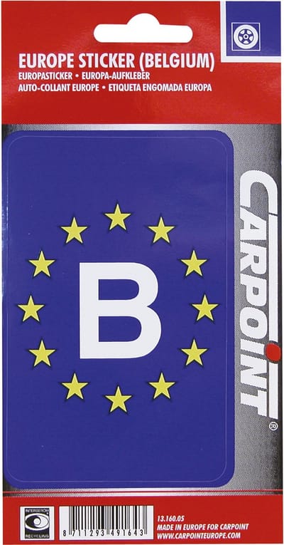 Sticker 'Europa/Belgie' rechthoekig
