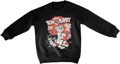 Tom And Jerry Sweater/trui kids -Kids tm 4 jaar- Vintage Comic Zwart