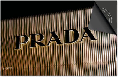 Inductie beschermer 60x60 - afdekplaat inductie mat - Dietrix Kookplaat beschermer - Exclusief - Black en Gold - Prada logo