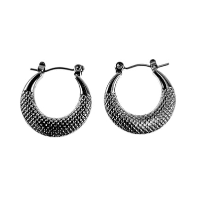 ∅21mm Oorringen Dames - Gepolist RVS - Zilverkleurige Oorbellen met Details