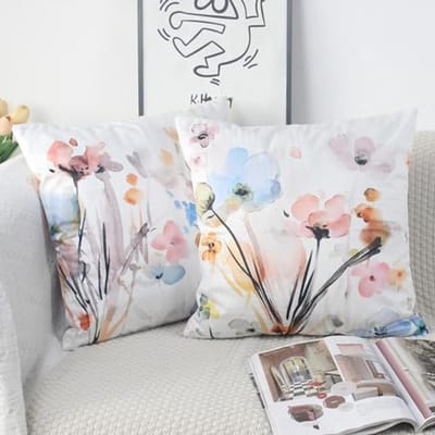 Fluwelen Kussenhoes 45x45 - Lente Set van 2 Decoratieve Kussenslopen voor Banken