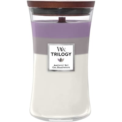 WoodWick Hourglass Trilogy Large Geurkaars - Amethyst Sky - 130 branduren