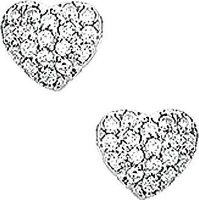 The Jewelry Collection Oorknoppen Hart Zirkonia - Zilver Gerhodineerd