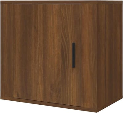 Wandnachtkastje - Zwevend kastje - Slaapkamer opbergen - Ruimtebesparend ontwerp - 50 x 30 x 47 cm - Bruin eiken
