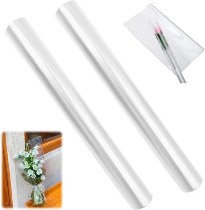 Transparante cellofaanfolie 40 cm x 15 m, 3 mm dik, ideaal voor cadeauverpakkingen, geschenkmanden en bloemstukken
