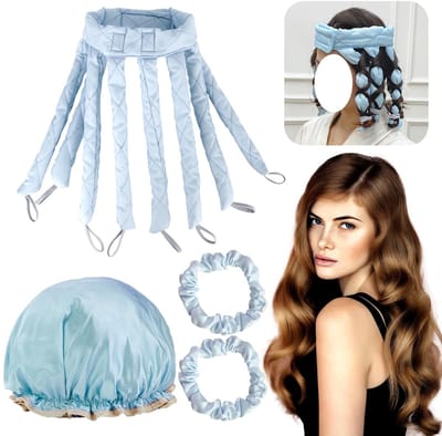 Dailygoods- Haarkrulspelden Hitteloos - Krulspelden voor Lang Haar - Doe-Het-Zelf Haarstylingtools - Slapen Gebruik - Inclusief Scrunchies en Haar Bonnet - Krulset
