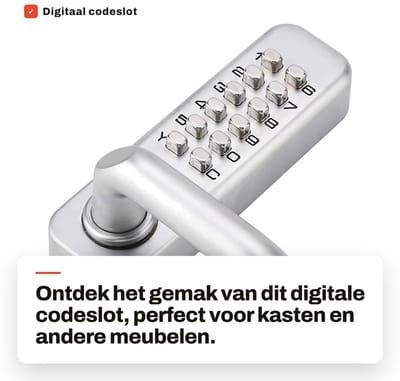 Dailygoods- Codeslot - Digitale Deurslot met 1-11 Cijferige Combinaties - Sleutellosslot - Insteekvergrendeling - Eenvoudig te Installeren - Inclusief Schroevenpakket - Digitale Slot