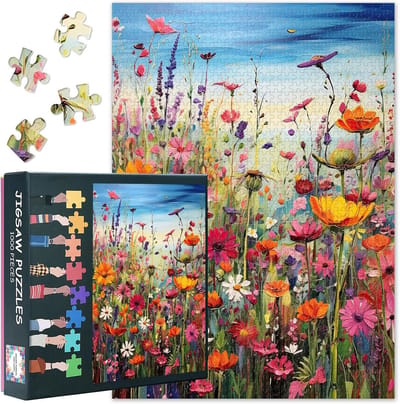 Bloemenpuzzel, 1000 stukjes, bloeiende plant, puzzels voor volwassenen, mannen, vrouwen, cadeau, bloesje, uitdagende puzzels, spel, kleurrijk kunstwerk, puzzel voor familie, afmetingen 70 x 50 cm