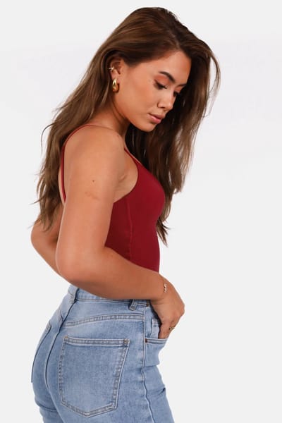 Getdrezzed Top - Maat: M - Body met voorgevormde cups bordeaux