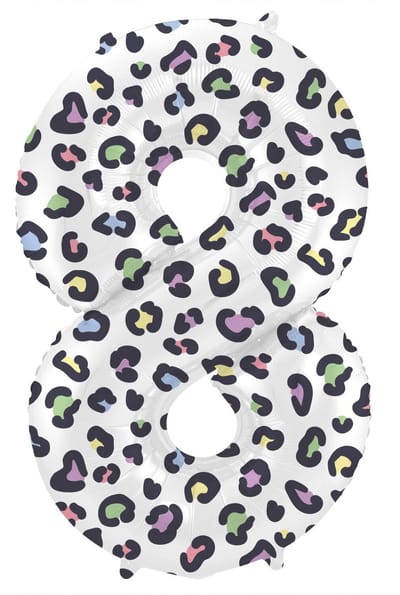 Folat - Folieballon Cijfer 8 Bright Panther - 86 cm