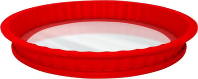 Ronde Taartvorm - Bakvorm - Taarten Bakken - Anti-aanbaklaag Glasbodem - 10 Inch - Rood