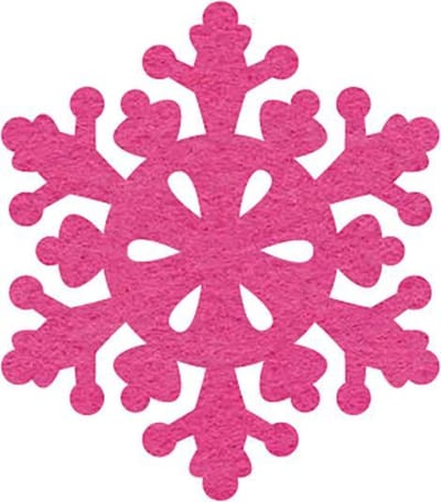 Sneeuwvlok 2 vilt onderzetters - Fuchsia - 6 stuks - ø 9,5 cm - Kerst onderzetter - Tafeldecoratie - Glas onderzetter - Cadeau - Woondecoratie - Tafelbescherming - Onderzetters voor glazen - Keukenbenodigdheden - Woonaccessoires - Tafelaccessoires