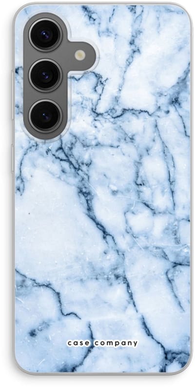 Case Company® - Hoesje geschikt voor Samsung Galaxy S24 hoesje - Blauw marmer - Soft Cover Telefoonhoesje - Bescherming aan alle Kanten en Schermrand