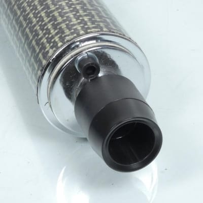 Silencieux cartouche pot échappement à emboiter Ø22mm kevlar chrome pour scooter