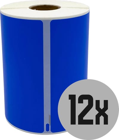 DULA Dymo Compatible labels - Blauw - S0904980 - Grote verzendetiketten - 12 rollen - 104 x 159 mm - 220 labels per rol