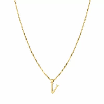 Bijoutheek Collier Letter V Goud