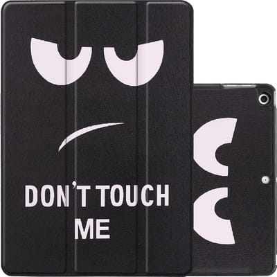 Hoes - Geschikt voor Apple iPad 8 (2020) - 10.2 inch - 8e Generatie - Dun & Stevig - Trifold Bookcase - Hard Cover - Hardcover Book Case - Tablet Hoesje - Don't Touch Me